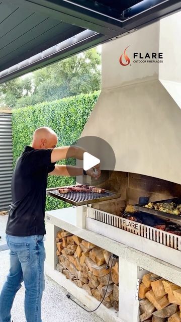 3.8M views · 83K likes | Flare Fires on Instagram: "What is better than 1 swing frame? … 2 swing frames!! 🔥 . . . #outdoorfireplace #cookingwithfire #outdoorfireplace #landscaping #outdoorkitchen #outdoorliving #outdoorlivingspace #cookingwithfire #firecooking #nzhome #outdoorlivingspaces #flarefires #fire #flare #lifestyle #woodfire #outdoorcooking #fireplace #fireplacedesign #fireplacegoals #pizzaoven #backyard #steak #pizza #flame #bbq #backyardfire #newzealand #canada #usa #australia" Outside Kitchen Ideas, Outdoor Cooking Fireplace, Backyard Grill Ideas, Steak Pizza, Outdoor Grill Area, Diy Outdoor Fireplace, Backyard Getaway, Lodge Hotel, Outdoor Fireplace Designs