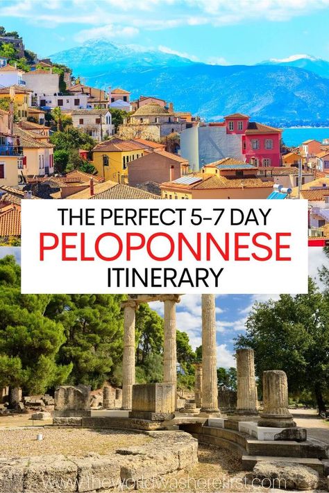 Peloponnese Greece, Greece Itinerary, Greek Vacation, Greece Map, Greece Vacation, Greece Islands, Visiting Greece, Trip Itinerary, 5 To 7