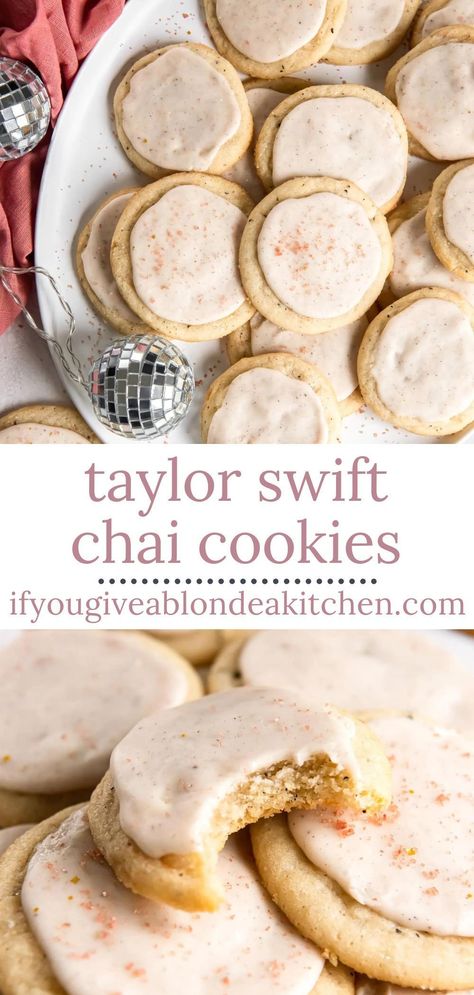 Looking for a new Christmas cookie to try? Add these delicious Taylor Swift chai cookies to the list! Whether you’re a Swiftie or a baker (or both!), you are going to love the super soft texture that melts in your mouth. This recipe is straight from Taylor herself and so perfect for the holidays! Chai Spice Cookies Taylor Swift, Vanilla Chai Cookies Taylor Swift, Taylor’s Chai Cookies Recipe, Essen, Taylor’s Chai Tea Cookies, Taylor Cookie Recipe, Chai Taylor Swift Cookies, Taylor’s Chai Cookies, Chai Tea Cookies Recipes