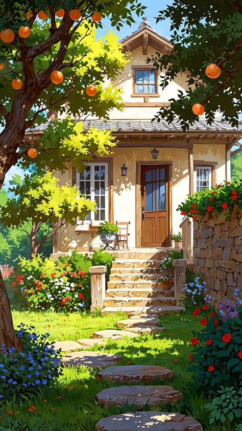 A calming and aesthetic image filled with peaceful tones and smooth textures, inviting the viewer to relax and unwind. Relaxing Wallpaper, Calming Wallpaper, Calm Wallpaper, Dreamscape Architecture, Anime House, Gonna Be Okay, Happy Feeling, Urban Painting, Garden Paradise