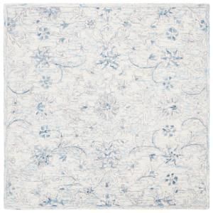 Safavieh Monaco Blue/Light Gray 7 ft. x 7 ft. Square Area Rug-MNC255M-7SQ - The Home Depot Light Blue Rug, Square Area Rugs, Rug Colors, Round Light, Floral Area Rugs, Geometric Area Rug, Ivory Rug, Vintage Area Rugs, Nebraska Furniture Mart