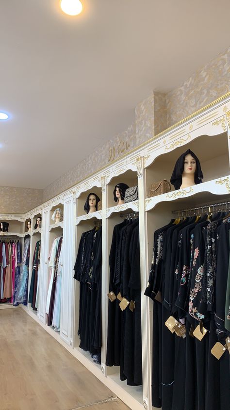 Abaya Store Interior Design, Abaya Shop Interior Design, Abaya Closet, Clothing Boutique Interior Design, Abaya Store, Abaya Shop, Clothing Boutique Interior, Retail Store Interior Design, Clothing Store Interior