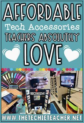 Affordable Tech Accessories Teachers LOVE Teacher Tech Tips, Technology For Teachers, Classroom Technology Elementary, Teacher Gadgets, Teacher Technology Tools, Ipad Teacher, Tech Classroom, Technology Classroom, Technology Teacher