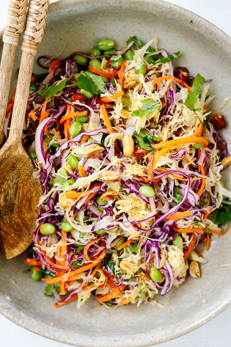 Japanese Cabbage Salad, Salad Options, Asian Cabbage Salad, Asian Cabbage, Salad With Corn, Dairy Free Salads, Japanese Salad, Just One Cookbook, Cabbage Salad Recipes