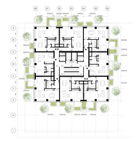 Grid Architecture Plan, Residential Apartment Architecture, Mass Housing, Residential Plan, Grid Architecture, Stefano Boeri, Residential Building Plan, Social Housing Architecture, Vertical Forest