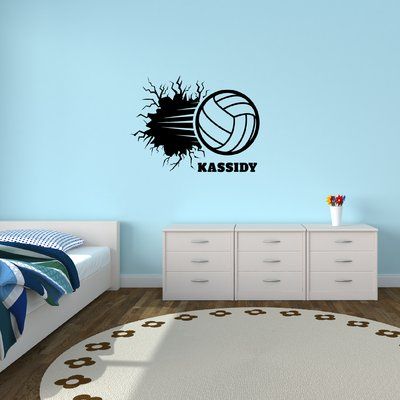 Volleyball Themed Room, Volleyball Room, Custom Volleyball, Personalized Wall Decals, Volleyball Workouts, Themed Room, Personalized Wall, Furniture Lighting, Wall Decal