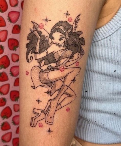 Winx Tattoos, Winx Club Tattoo, Club Tattoo, Cute Tats, Photography Drawing, Discreet Tattoos, Mini Tattoos, Life Tattoos, Black And Grey Tattoos