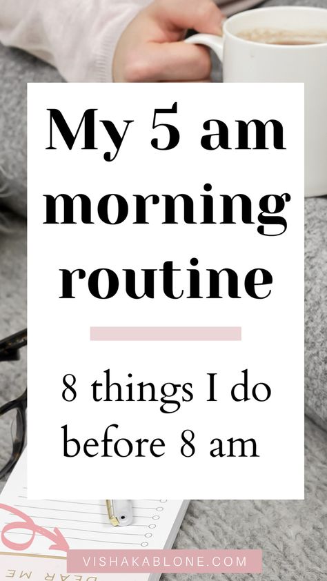 Healthy 5 am morning routine : things I do before 8 am 5 Am Morning Routine, Am Morning Routine, Morning Routine Healthy, Morning Routines List, Morning Routine Ideas, Productive Morning Routine, 5am Club, Am Club, Routine Ideas