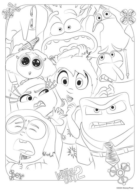 instant download inside out 2 coloring pages and activity packet Inside Out Characters Coloring Pages, Disney Free Coloring Pages, Inside Out Coloring Sheets, Inside Out Colouring Pages, 90s Cartoon Drawings Pencil, Inside Out 2 Drawing Easy, Free Coloring Pages Printables Disney, Inside Out Sketch, Cute Coloring Pages Disney