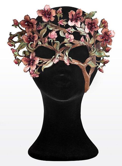 Costume Carnaval, Blossom Branch, Masked Ball, Venetian Masquerade, Cherry Blossom Branch, Leather Mask, Cool Masks, Masks Art, Masks Masquerade