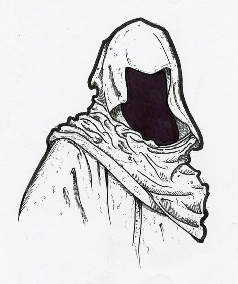 Hooded Drawing, Wizard Drawings, Reaper Drawing, Drawing Grid, Person Drawing, Drawing Examples, Figure Sketching, Small Drawings, Guy Drawing