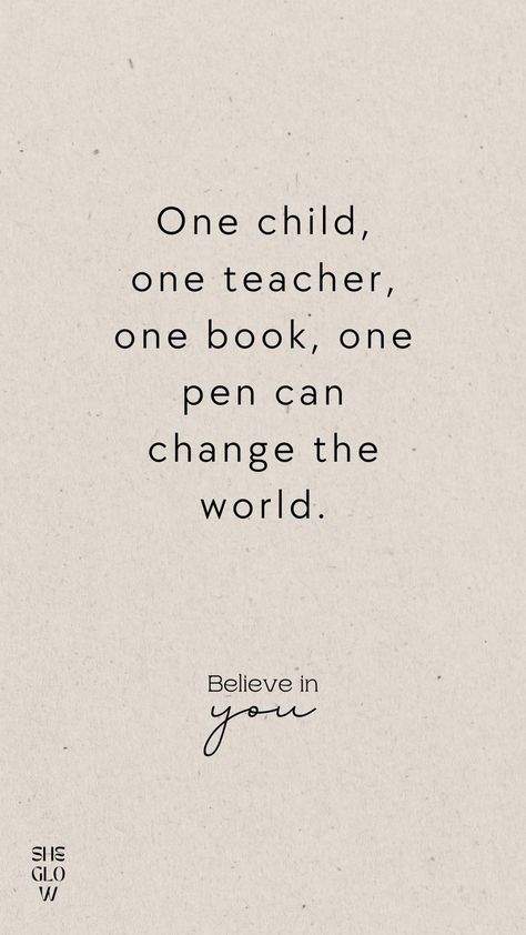 Power Of Education, Women Inspiration, Malala Yousafzai, Most Famous Quotes, World Quotes, Find Quotes, Positive Change, Make A Difference, Inspirational Women