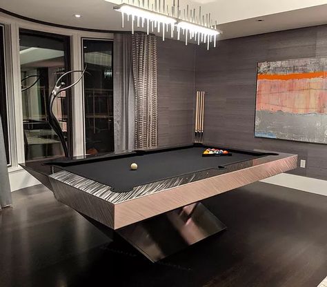 Mitchell Pool Tables | USA | Ultra Modern Cantilever Pool Table Modern Billiard Room, Luxury Billiard Room, Cantilever Pool, Modern Pool Tables, Mid Century Modern Pool, Luxury Game Room, Pool Table Felt, Contemporary Pool, Custom Pool Tables