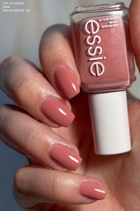 Warm Pink Nails, Essie Eternal Optimist, Pink Nail Polish Colors, Rose Nail Polish, Essie Colors, Soft Pink Nails, Essie Nail Colors, Pink Nail Colors, Essie Polish