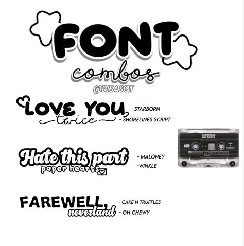 Cute Font Combos, Dafont Combos, Dafont Fonts Best Combinations, Font Combos Dafont, Aesthetic Fonts Dafont, Cute Dafont Fonts, Cute Fonts Dafont, Picsart Font, Fonts For Edits