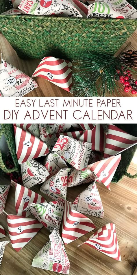 Easy last minute Advent Calendar Project that you can make in an evening. Fill these scrapbook paper pockets with treats, toys or advent activities and countdown to Christmas with your kids. Diy Mini Advent Calendar, Diy Easy Advent Calendar, Quick Advent Calendar Ideas, Christmas Countdown Ideas Diy, Easy Diy Advent Calendar For Kids, Little Christmas Tree Ideas, Homemade Advent Calendar For Kids, Easy Advent Calendar Diy, Vlogmas 2024