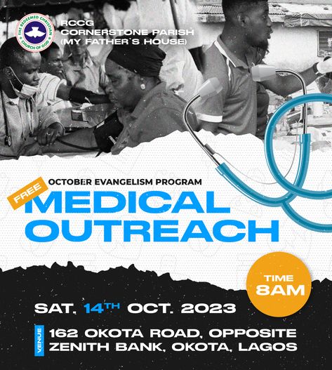 Medical outreach, Flyer, Poster, Flex Banner, church program, design, graphics design Outreach Program Poster, Medical Outreach Flyer Design, Outreach Flyer Design, Flex Banner, Basic Life Support, Church Poster Design, Church Poster, Flyer Poster, Design Graphics