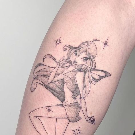 Winx Club on Instagram: "This tattoo is on fire! Check out the talented @nezuchu_ink ❤️🔥 #winxclub #winxclubofficial" Winx Club Tattoo Ideas, Tattoo Sisters For 2, Winx Tattoos, Dark Bloom Winx Club, Las Winx Club, Winx Club Tattoo, Bloom From Winx Club, Y2k Tattoos, Y2k Tattoo Ideas