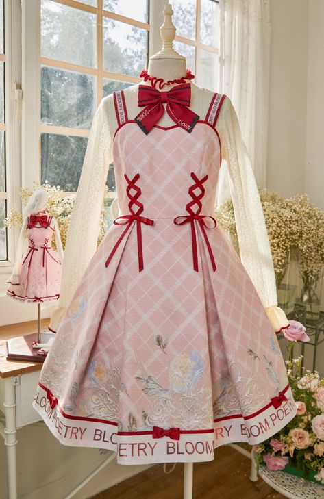 Nikki Tomorrow 【-Bloom Poetry-】 Lolita Jumper Dress and Its Matching Blouse Bloom Poetry, Nikki Tomorrow, Opera Ghost, Shopping Link, Shining Nikki, J Fashion, Kawaii Clothes, New Release, Lolita Dress