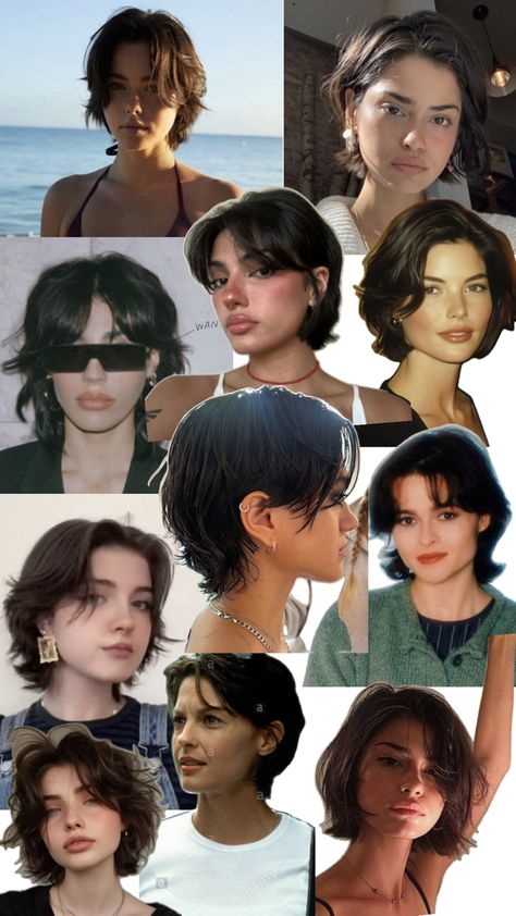 Bob And Wispy Bangs, Supermodel Short Hair, Boyish 90s Cut, Early 2000s Short Hair, Short Fem Hairstyles, Shaggy 90s Bob, 90s Winona Ryder Hair, Dixie Haircut Women, Short Haircuts For Women Oval Face