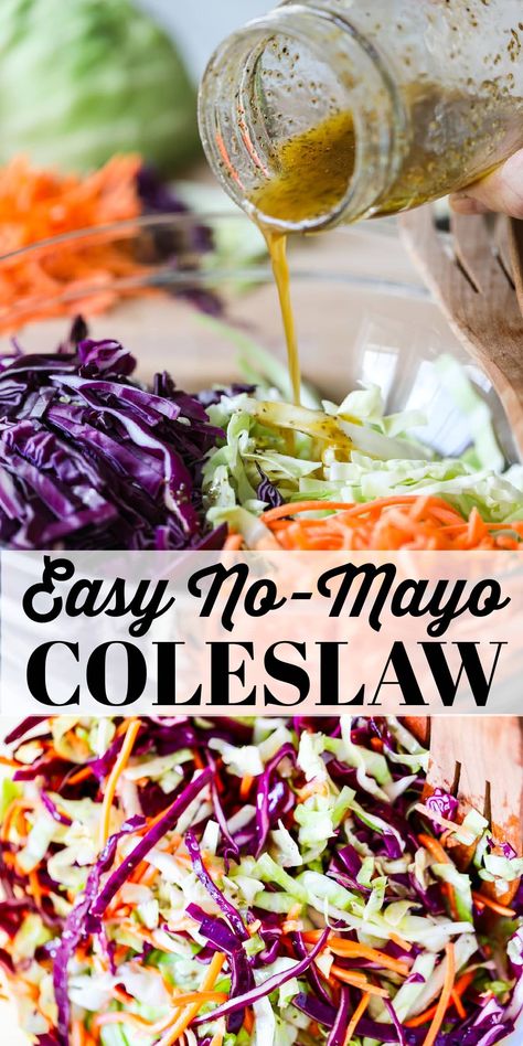 Side Dish For Potluck, Dish For Potluck, Slaw For Pulled Pork, Coleslaw For Pulled Pork, Classic Coleslaw Recipe, Healthy Coleslaw Recipes, Classic Coleslaw, Best Coleslaw Recipe, Vinegar Coleslaw