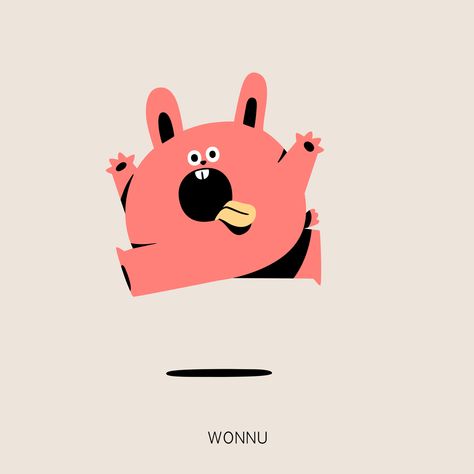 Simple Animation illust & character on Behance Figurine, Crazy Character, Rabbit Character, Simple Animation, Graphisches Design, Simple Character, 강아지 그림, Motion Graphics Inspiration, Kunst Inspiration