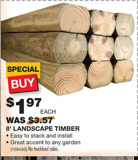 $1.97 for 8 foot landscape timbers at Home Depot (Reg. price $3.57) memorial day weekend only Landscape Timber Edging, Sloped Backyard Landscaping, Landscape Timbers, Garage Door Makeover, Sloped Backyard, Landscaping Retaining Walls, Timber Fencing, Greenhouse Plans, Edging Ideas