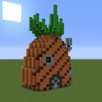 Minecraft Spongebob House, Spongebob Minecraft Builds, Minecraft Disney Buildings, Minecraft Castle Easy, Minecraft Ideas To Build Projects, Minecraft Projects Ideas, Minecraft Treehouses, Disney Minecraft, Spongebob House