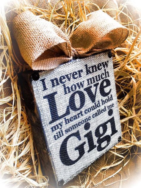 Gigi Sign Gigi Gift Mother's Day Gift Burlap by DesignsBySyds Gigi Quotes, Gigi Gift, Burlap Signs, Mothers Day Signs, Grandparents Day Gifts, Canvas Signs, Mothers Day Crafts, Vinyl Projects, Wood Blocks