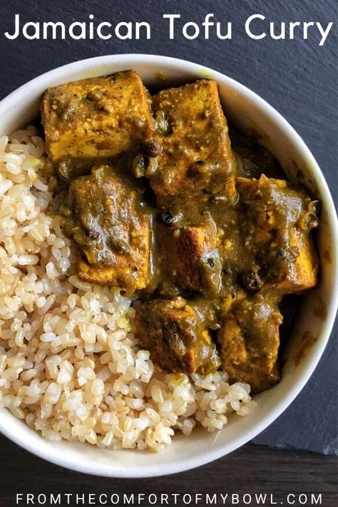 Tofu Ideas, Vegan Jamaican, Jamaican Recipe, Curry Tofu, Vegan Curry Recipes, Hearty Stew, Tofu Curry, Jamaican Curry, Vegan Entrees