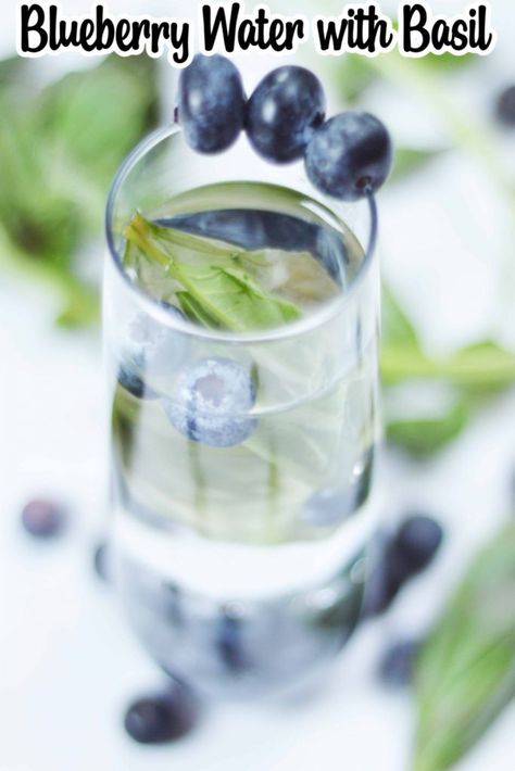 Water with blueberries and basil in a glass with 3 blueberries on the rim and basil leaves sprinkled around it. Basil Water Benefits, Lemon Basil Water, Running Meals, Basil Infused Water, Infused Water Benefits, Basil Water, Herb Infused Water, Glasses Of Water A Day, Blueberry Water