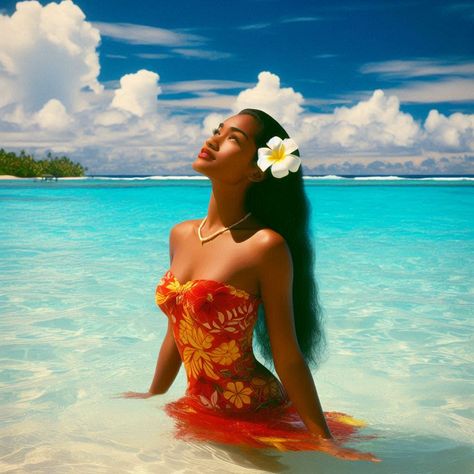 Philippines Photoshoot, Afro Polynesian, Tropical Photoshoot Ideas, Moana Inspired Outfits, Island Girl Aesthetic, Tropical Woman, Natural Short Hairstyles, Top 10 Hairstyles, Polynesian Women