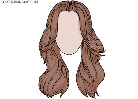 realistic Wavy Hair drawing How To Draw Anime Wavy Hair, How To Draw Wavy Hair Step By Step, Draw Wavy Hair, Drawing Long Wavy Hair, How To Sketch Wavy Hair, Wavy Hair Illustration, Wavy Hair Drawing, Goetia Oc, Hair Sketches