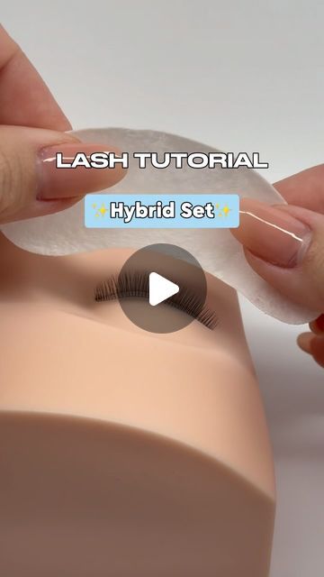 MANA | Lash Artist & Educator ♡ on Instagram: "Lash tutorial ✨Hybrid Set✨   Hybrid style offer a blend of two different lash extension techniques: classic and volume. This unique combination brings together the best of both worlds, creating a customizable, fuller, yet natural-looking set of lashes☺️   Tweezer Trio & Mannequin are available at beautifiedbymana.com 💕  #eyelashextension #lashtech #beginnerlashtech #lashtipsoftheday #lash #lashreels #lashwithme #hybridlashextensions #lashsupplies #lashmannequin #mannequin #lashtweezers #wispylashextensions   Which set do you prefer? ❤️🤔" Hybrid Lash Extensions Tutorial, Tape Back Method Lashes, How To Do Hybrid Lash Extensions, Light Hybrid Lash Extensions Map, Lash Extensions Curl Types, Classic Vs Hybrid Lashes, Individual Lashes Tutorial, Hybrid Lashes Extensions, Lash Extensions Tutorial