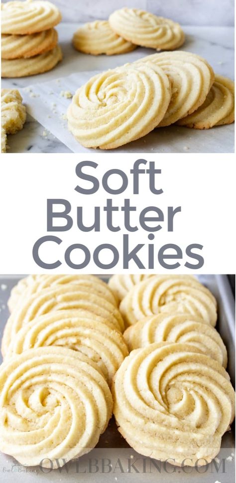 Soft Butter Cookies, Baking Recipes Healthy, Butter Cookies Easy, Recipe Cookies, Soft Cookies, Cream Cheese Desserts, Dessert For Two, Easy Baking Recipes Desserts, Desserts For A Crowd