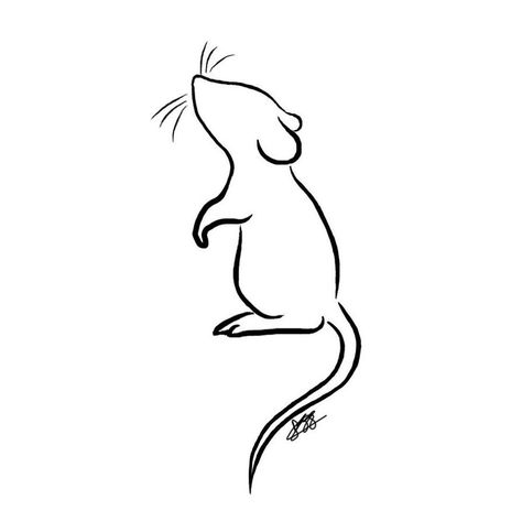 Maus Illustration, Mouse Tattoo, Rat Tattoo, Rat Art, Mouse Tattoos, Mouse Drawing, Cute Rats, A Rat, Line Drawings