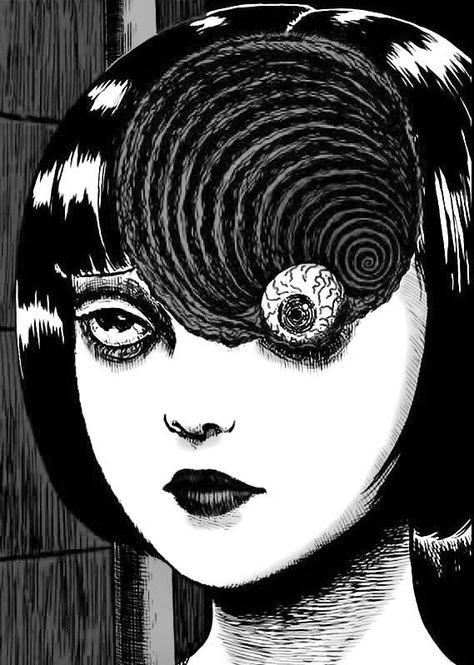 Hikizuri Siblings, Junji Ito Poster, Manga Magazine, Horror Manga, Painting Cartoon, Horror Posters, Junji Ito, Sticker Wall Art, Anime