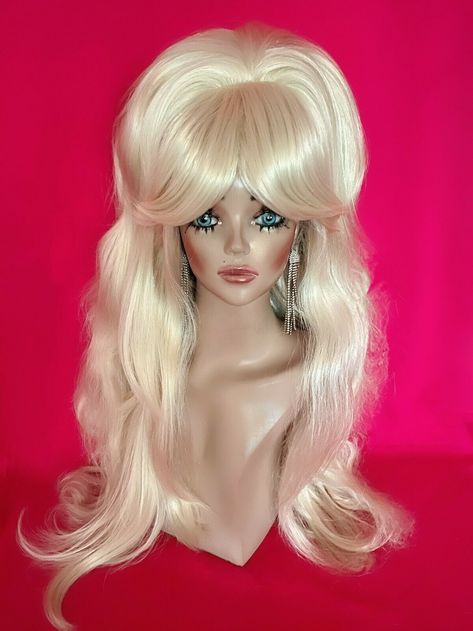 Swinging 60s BIG BEEHIVE Wig Bangs Custom Drag Queen Platinum Blonde ALL COLORS | eBay Blonde Bangs Fringe, Platinum Blonde Bangs, Bangs Fringe, Drag Wigs, Beehive Hair, Blonde Bangs, Wig Party, Beautiful Wigs, Queen Hair