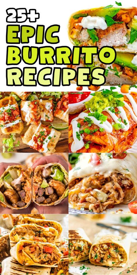 Burrito recipe ideas Different Kinds Of Burritos, Mexican Food Burritos, Unique Burrito Ideas, Loaded Burrito Recipe, Burritos For Lunch, Best Burritos Ever, Authentic Burritos Mexican Style, Home Made Burrito, Burritos Recipe Chicken