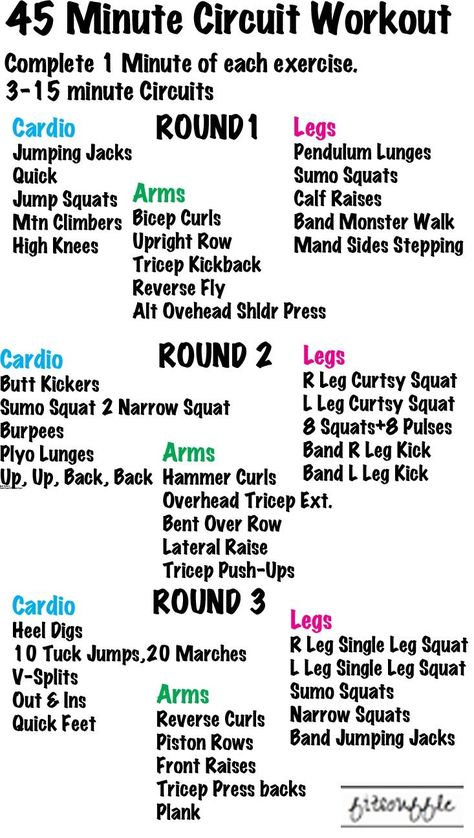 45 Minute Circuit Workout. This quick full body cardio routine targets your arms and legs. A great at home workout for women. #legday #workoutroutine #exercisefitness #workoutathome #womensworkout Biathlon, 45 Min Workout, Best Lower Ab Exercises, 45 Minute Workout, Full Body Cardio, Tricep Kickback, Cardio Routine, Cardio Training, Circuit Workout