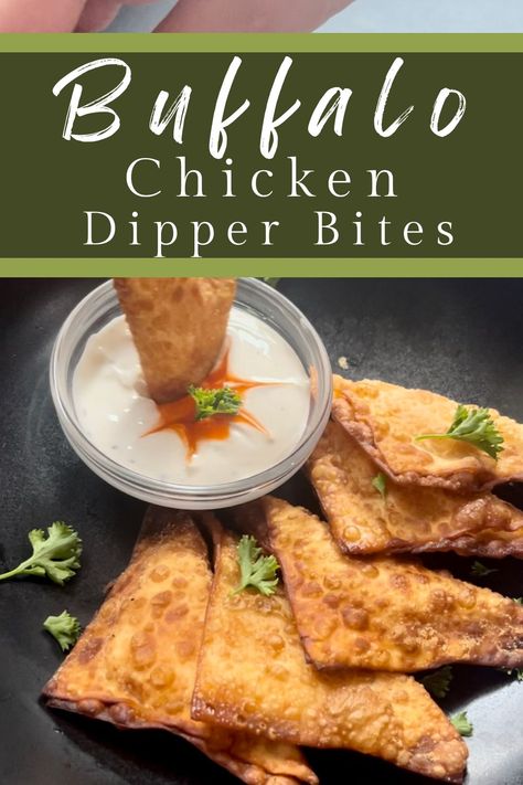 Dipping a Buffalo Chicken Dipper Bite into ranch. Buffalo Chicken Appetizers, No Fast Food, Chicken Dippers, Buffalo Chicken Bites, Food Ordering App, Chicken Appetizers, Chicken Dip, Cream Cheese Chicken, Chicken Dips