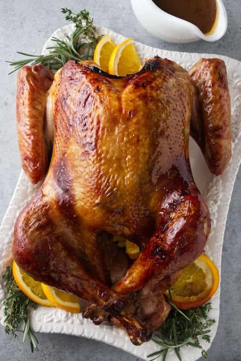 Brown Sugar Bourbon Brined Turkey Bourbon Brine, Traeger Smoked Turkey, Thanksgiving Turkey Recipe, Perfect Roast Turkey, Roast Turkey Recipes, Turkey Brine, Roast Turkey, Turkey Recipes Thanksgiving, Turkey Recipe