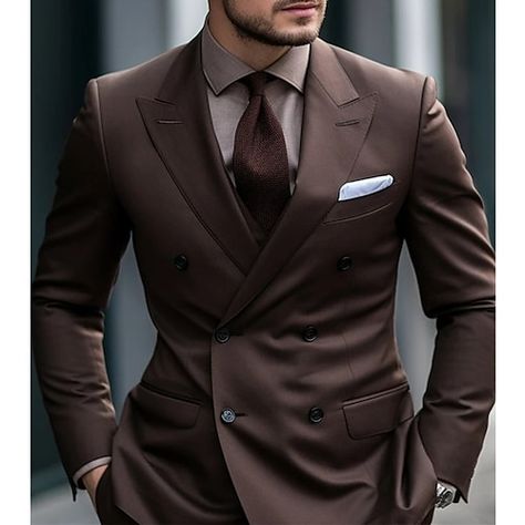 Brown Suits For Men, Suit For Men Wedding, Suit Combinations, Cheap Suits, Gents Fashion, Designer Suits For Men, Brown Suits, Men Stylish Dress, High Fashion Outfits