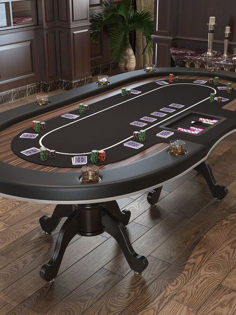 Vintage Bar Room, Poker Table Ideas, Snooker Room Design, Poker Room Ideas, Mollys Game, Poker Table And Chairs, Poker Table Plans, Home Casino, Custom Poker Tables