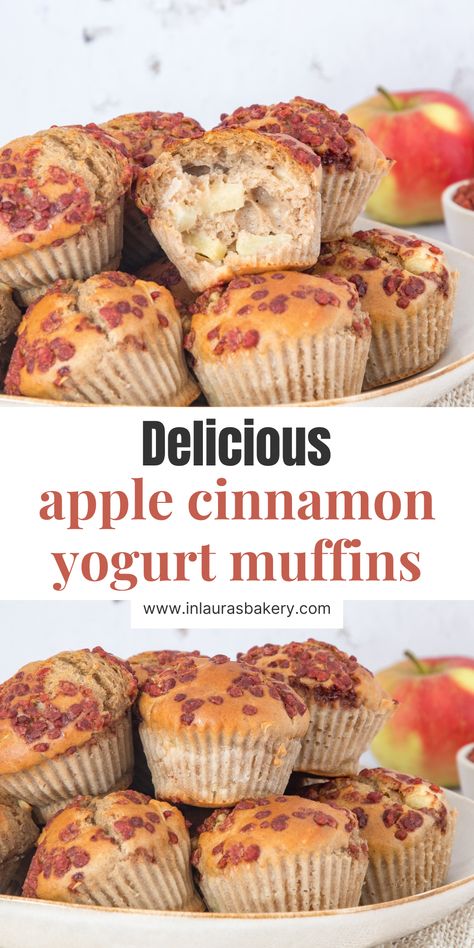 Apple cinnamon yogurt muffins Yogurt Apple Muffins, Apple Greek Yogurt Muffins, Apple Cinnamon Greek Yogurt Muffins, Muffin Recipes Yogurt, Apple Yogurt Muffins, Greek Yogurt Apple Muffins, Vanilla Yogurt Muffins, Muffins With Yogurt In Them, Muffins With Cake Mix Boxes