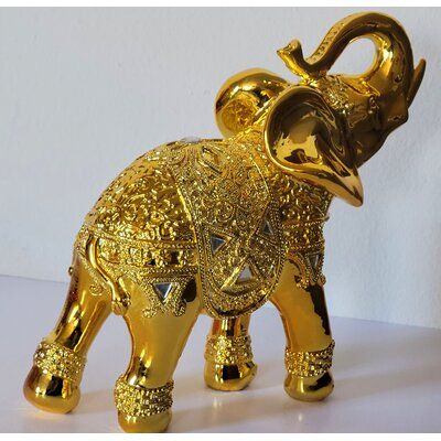 Figurine, Office Xmas Decorations, Feng Shui Elephant, Figurine Sculpture, Family Figurine, Gifts Set, Lucky Elephant, Box Display, Gold Elephant