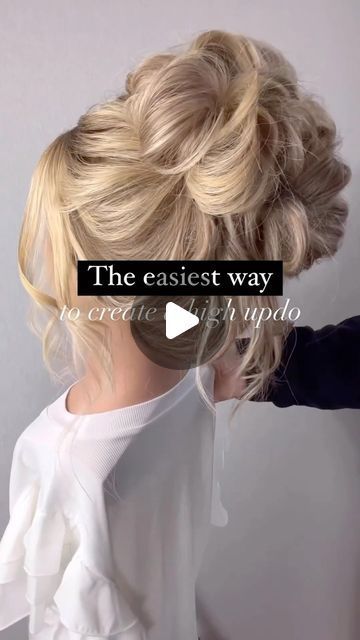 Jessica Gillette • Bridal Hair Education + Social Media Tips on Instagram: "🌟 Creating the perfect high updo has never been so simple! Trust me, it’ll make you the 🦸‍♀️ superhero of the day!  🖐️Just a few twists and turns, and voila!  It’s a game-changer that works for all hair types.  Save it and slay it! ❤️💁‍♀️ Can’t wait to see your magic in action!  #btconeshot2024_stylingvideo #btcready #behindthechair #oneshothairawards @behindthechair_com @oneshothairawards   #bridehairstyle #bridalupdo #bridalparty #instahair #hairofinstagram #hairinspo #beyondtheponytail #specialoccasionhair #texturedupdo #bridehairdo #weddinghairideas #weddinghairinspiration #bridalhairupdo #modernupdo #hairtutorialvideo #hairtutorial #howtohair #bridalhaireducation #hairvideotutorial #ittakesapro #modernsalo Pony Updo Wedding Tutorial, Wedding Hairstyles Medium Length Updo, Updo Hair Tutorials For Medium Hair, Prom Updos How To, Soft Updo Hairstyles Romantic, How To Do A High Updo Yourself, Partial Updo Tutorial, High Bun Updo Wedding Hair Tutorials, Wedding Updos For Long Hair Video