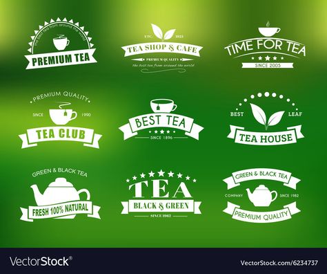 Tea Shop Names Ideas Logo, Tea Logo Design Ideas Branding, Tea Logo Design Ideas, Tea Brand Logo, Tea Leaves Logo, Shop Name Ideas, Tea Club, Tea Logo, Premium Tea