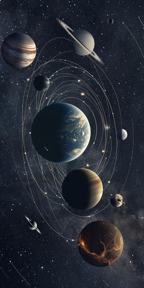 Midjourney AI Image: A realistic illustration of the solar system with all planets and sun in their correct order. The pi... → more in ai-img-gen.com Solar System Pictures Aesthetic, Solar System Realistic, Solar System Pictures, Planetarium Architecture, Solar System Images, Planet Pictures, Tata Surya, Outer Planets, Rings Of Saturn