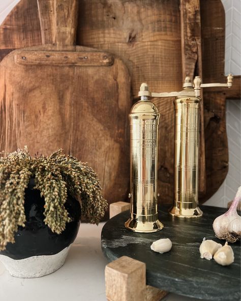 Brass Salt or Pepper Mill Pepper … curated on LTK Salt And Pepper Mills, Pepper Mill, Beautiful Kitchens, Salt And Pepper, Staging, Salt, Brass, Stuffed Peppers